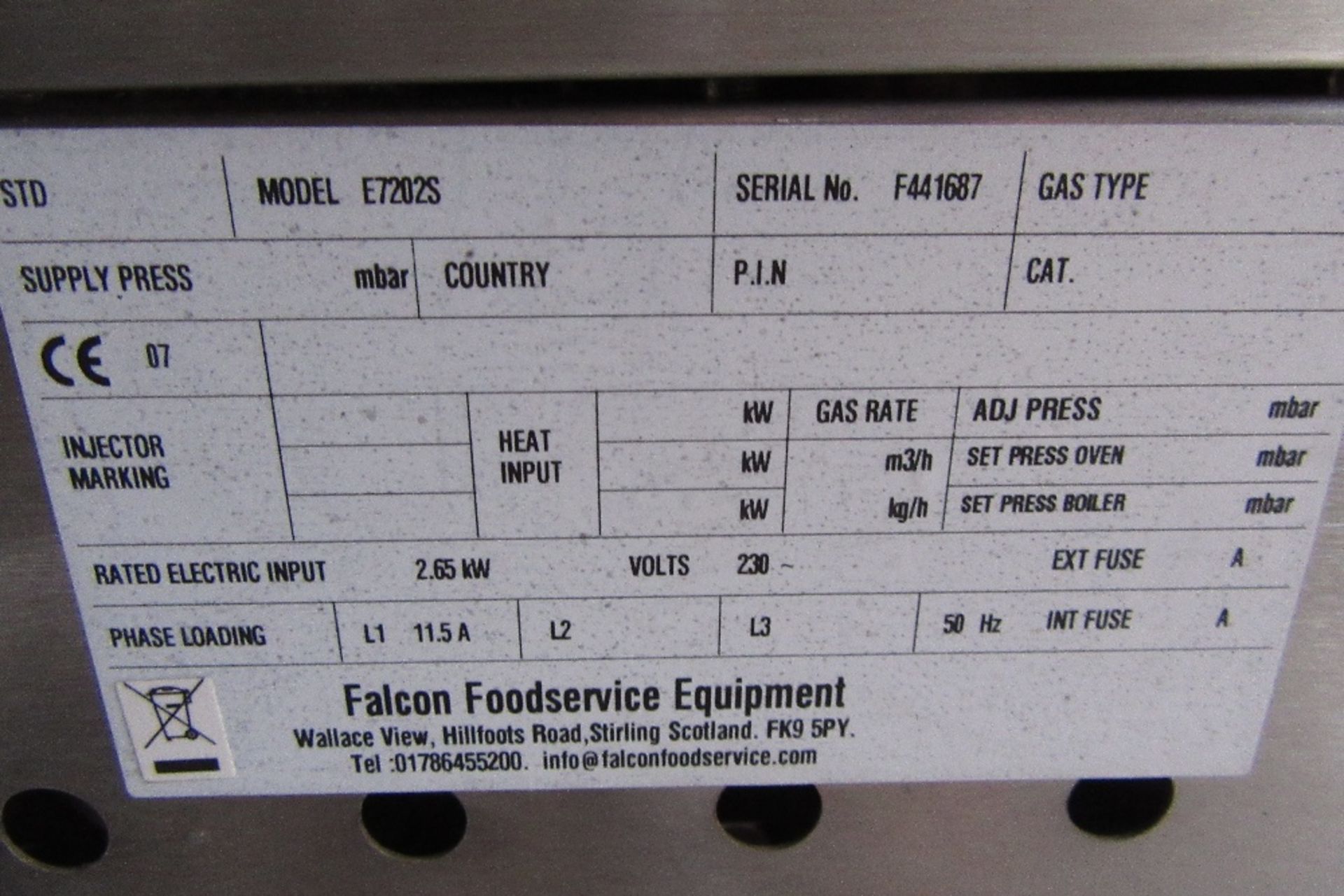 Falcon E7202S Stainless Steel Oven - Image 3 of 3