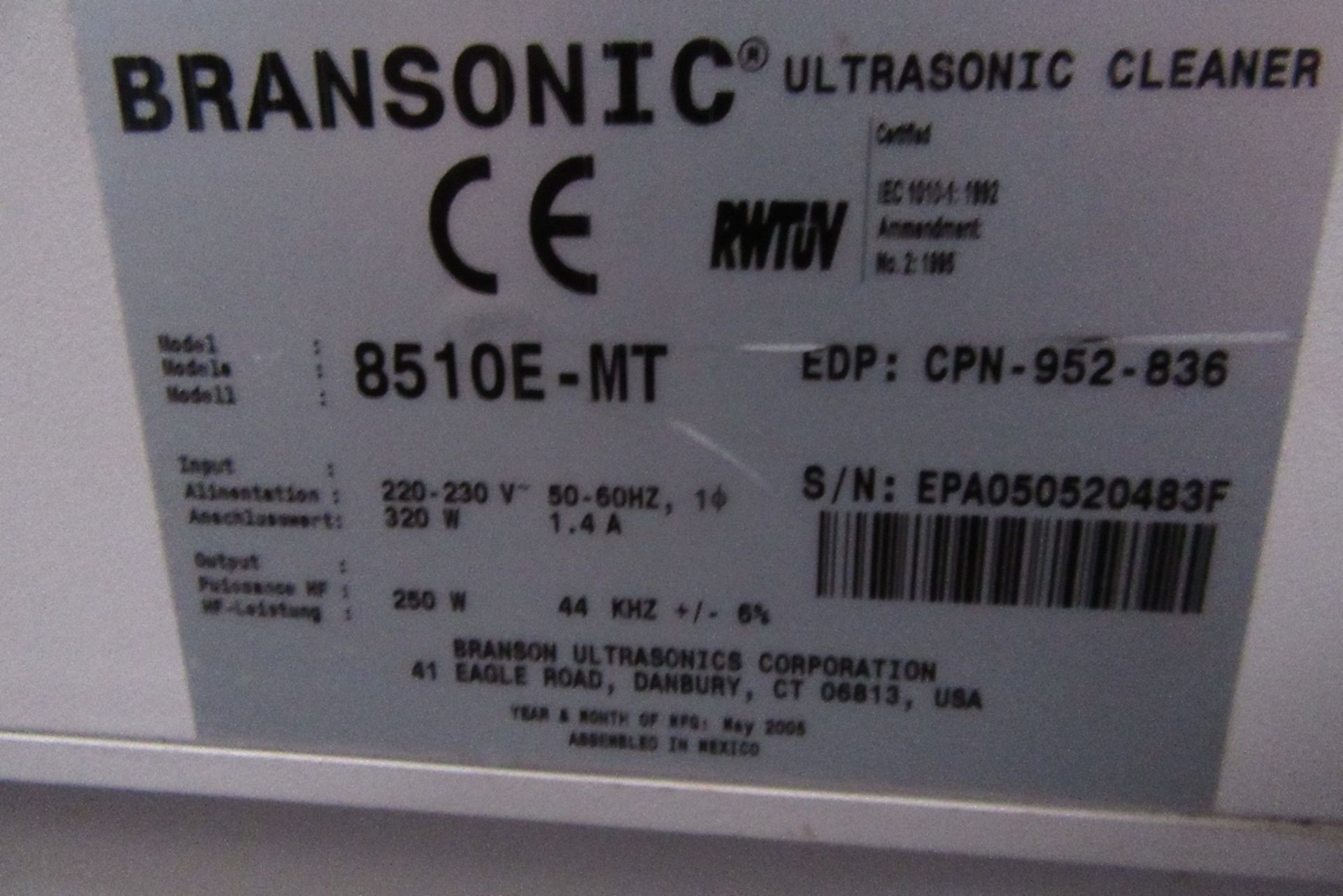 Branson 8510E-MT Ultrasonic Bath - Image 3 of 3