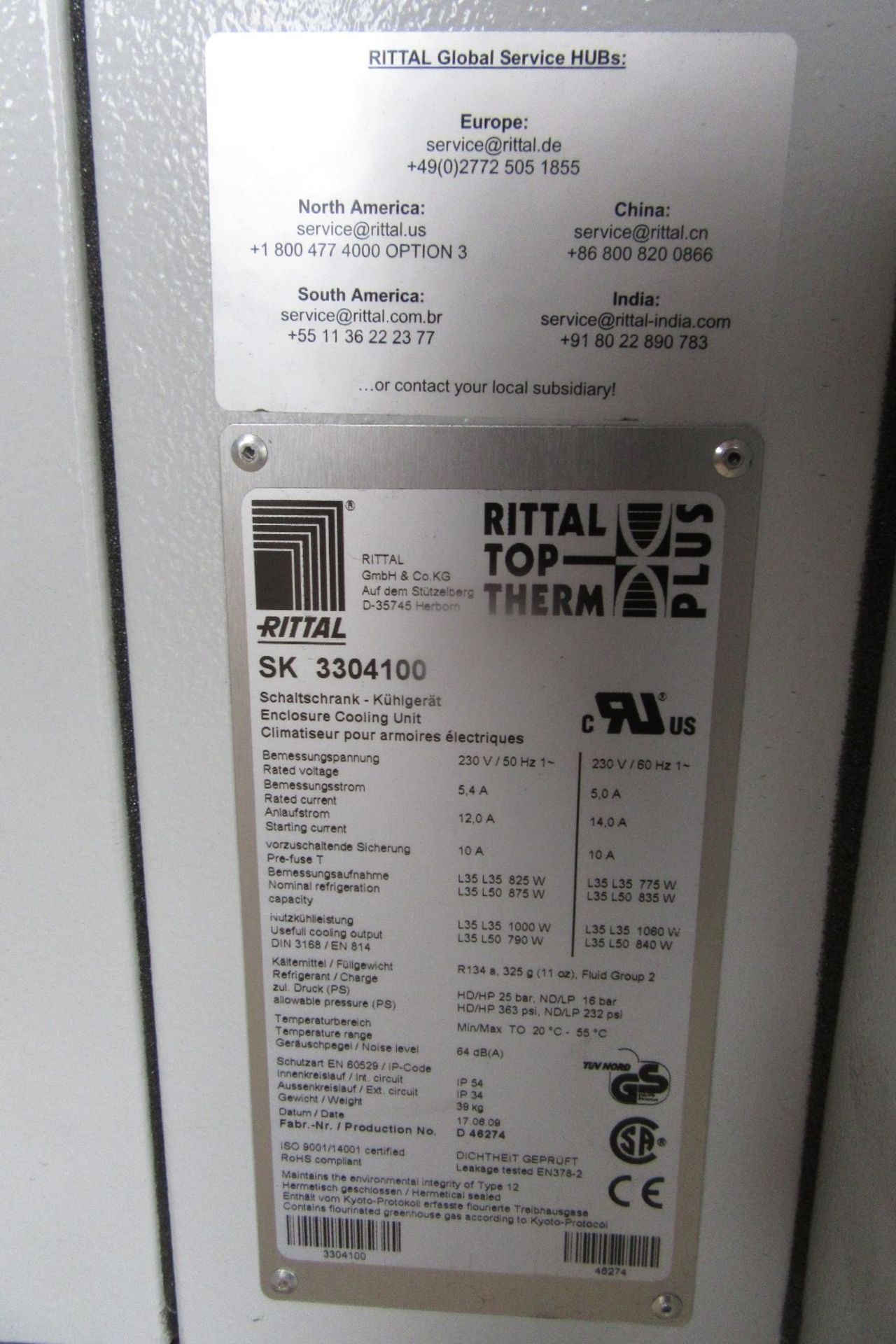 Woodward Power Solutions Local Control Cabinet inc: Rittal Top Therm Plus SK3304100 Enclosure Coolin - Image 6 of 7