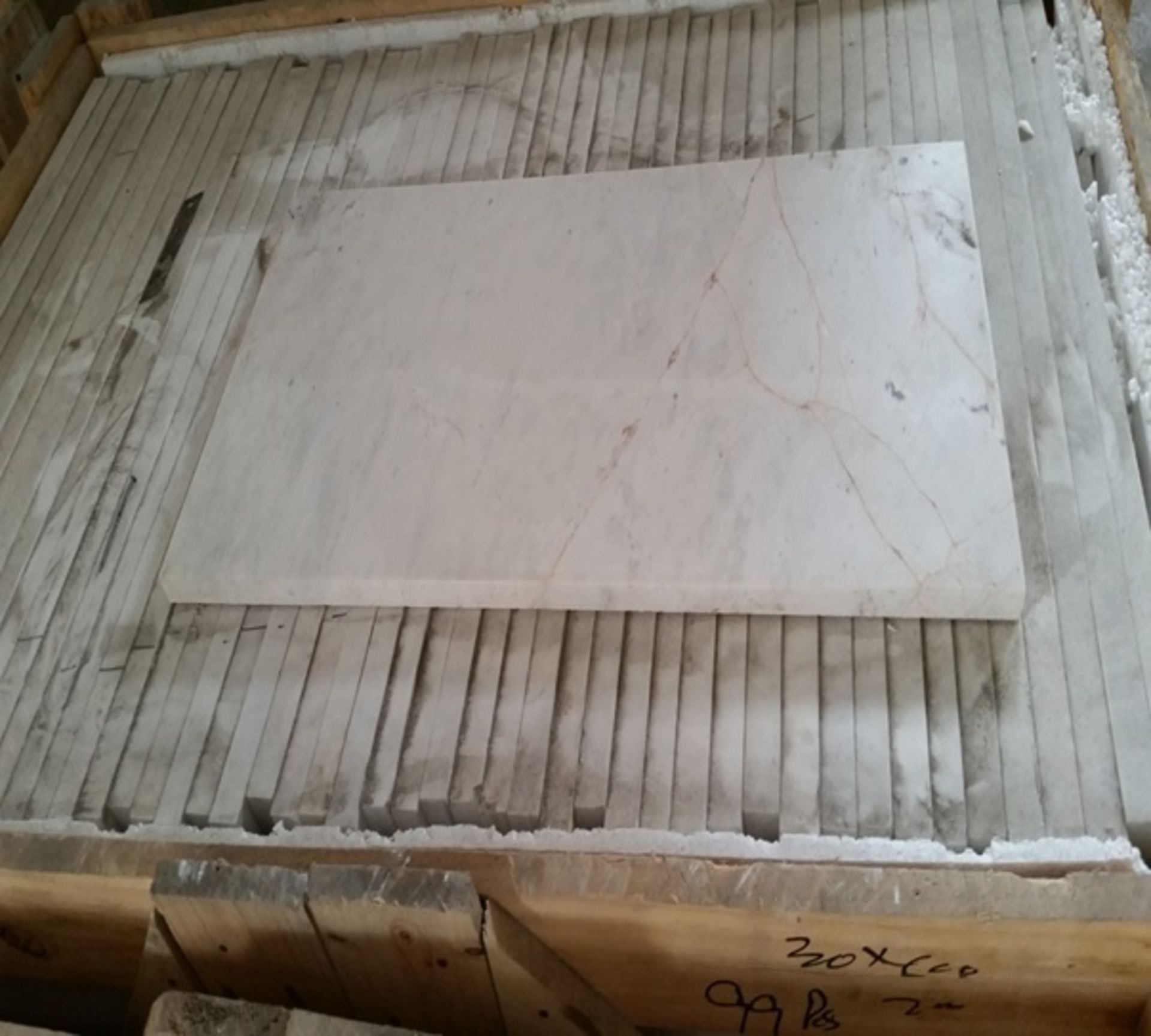 Quantity of 99 Palessandro Veined Marble Slabs 30cmx60cmx2 cm