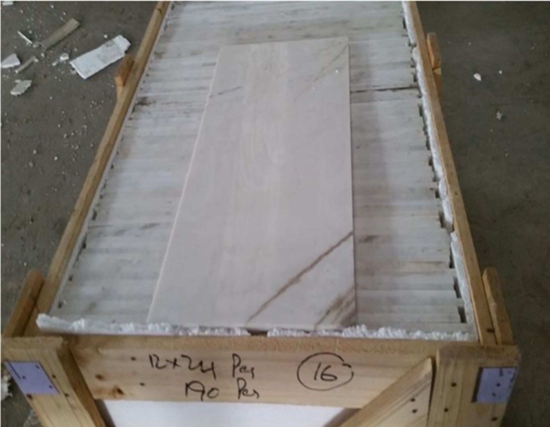 Quantity of 190 Palessandro Veined Marble Slabs 30.5 cm x 61 cm x 1 cm