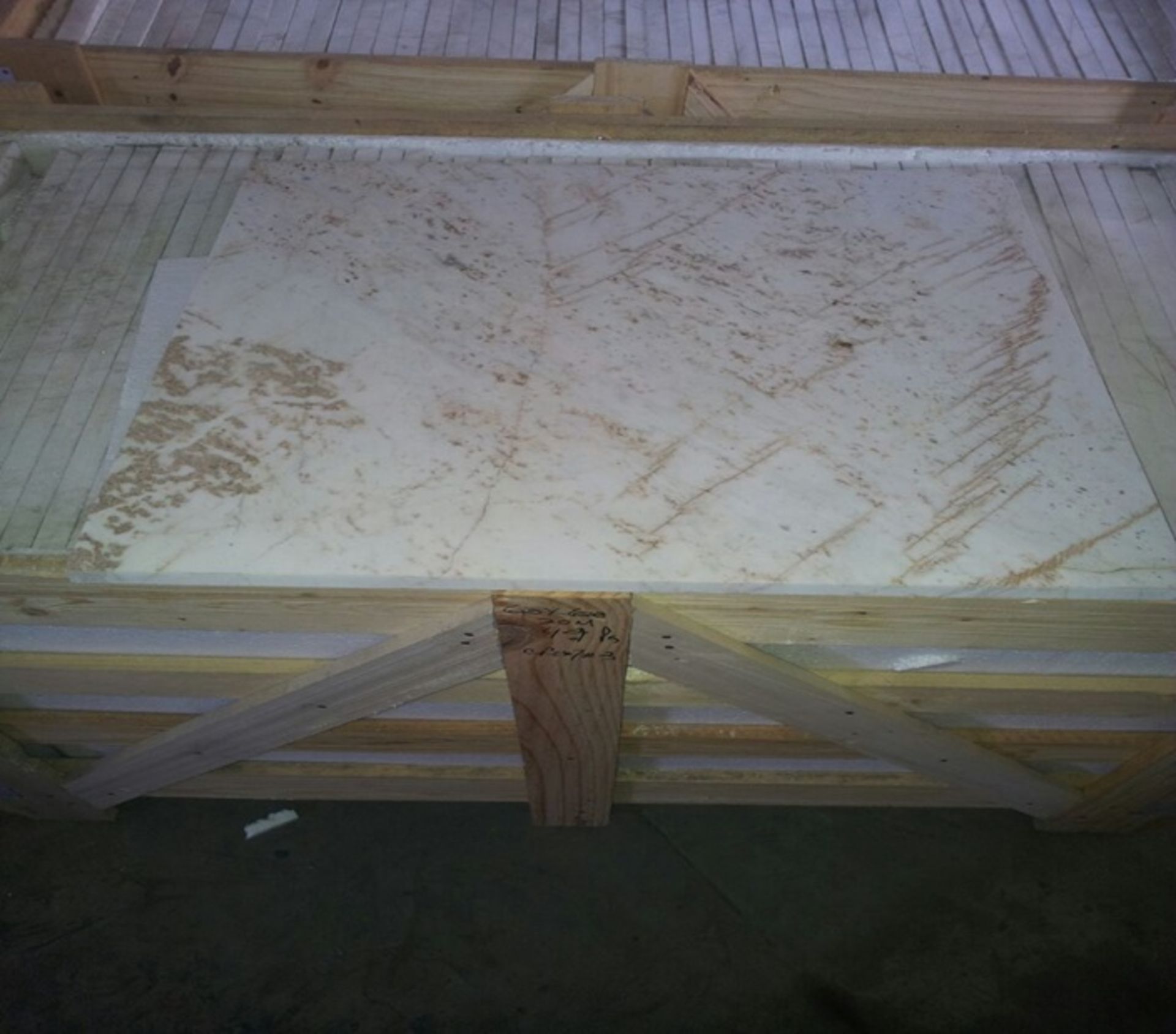 Quantity of 49 Veined Marble Slabs 30cmx60cmx2 cm