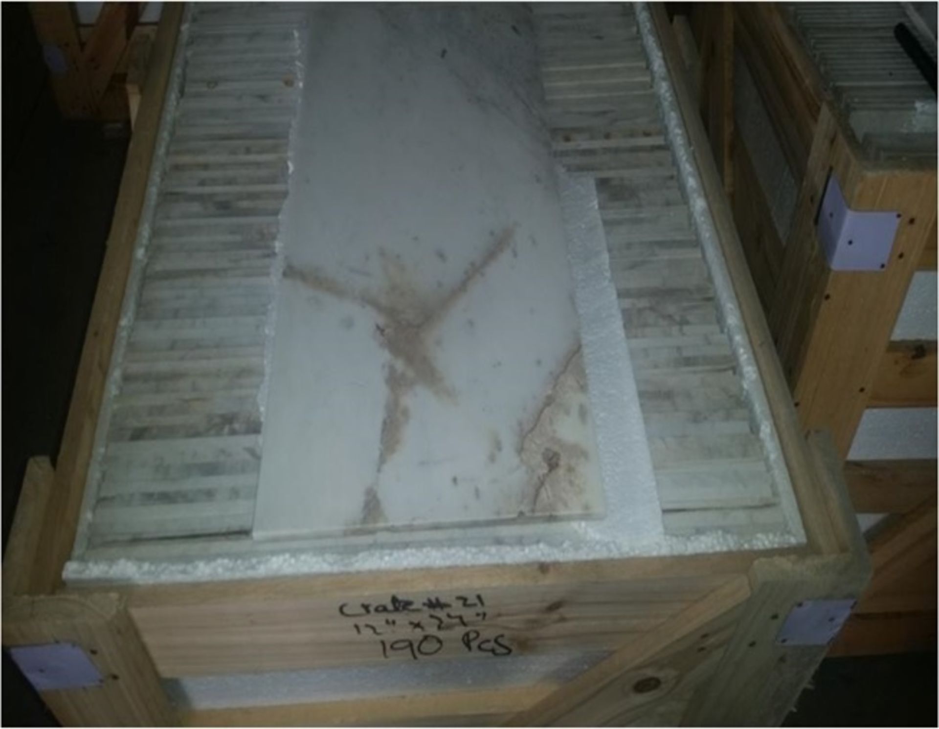 Quantity of 190 Royal Veined Marble Slabs 30.5 cm x 61 cm x 1 cm