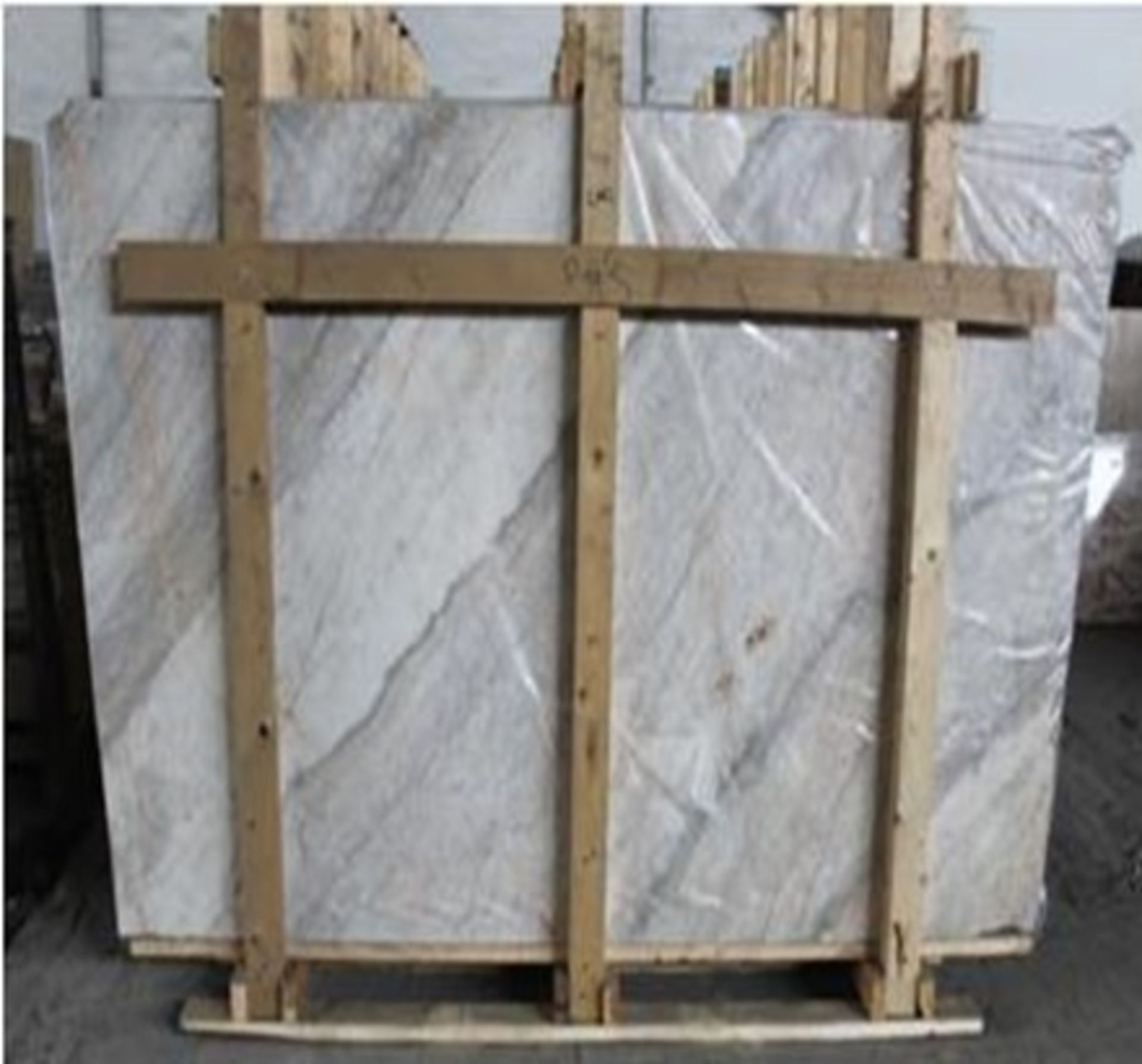 Pallet Load of 12 Milan White Marble Slabs 150 cm x 215-242cm x 2cm