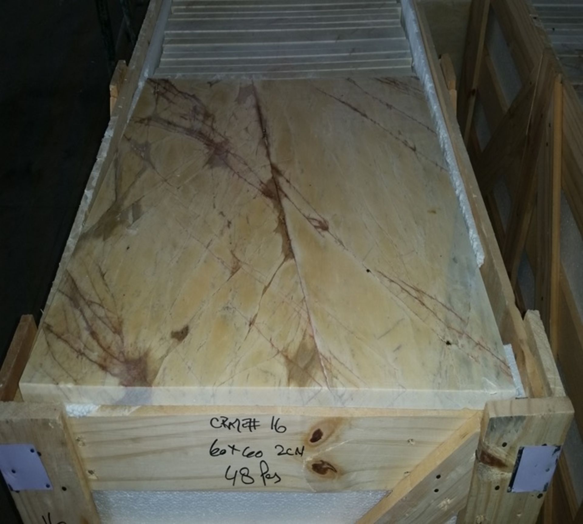 Quantity of 48 Yellow Marble Slabs30cmx60cmx2 cm