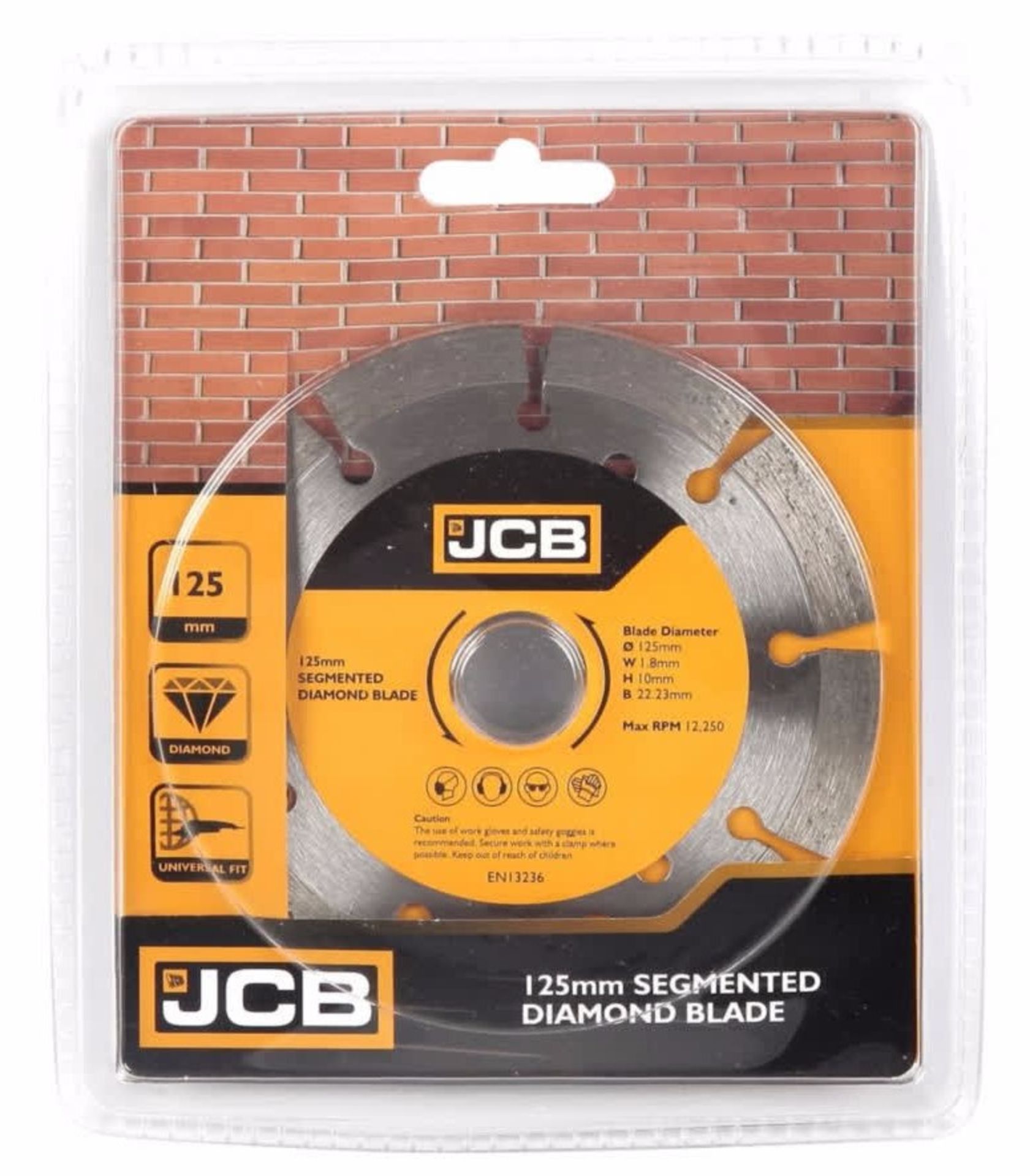 RRP £170 10 x SEGMENTED DIAMOND BLADE 125mm RRP: £170.00 This JCB carbon steel diamond blade is