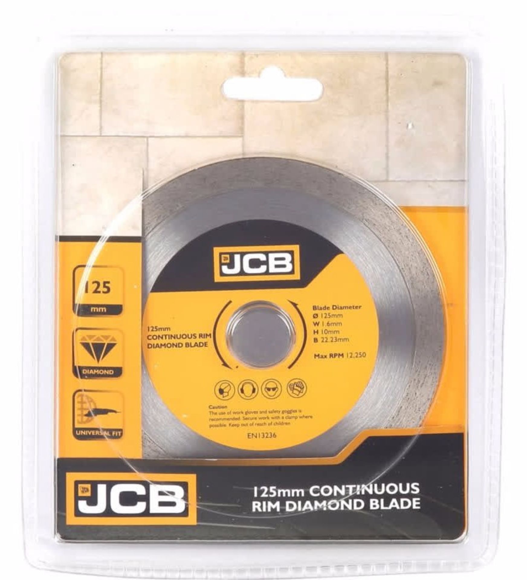 RRP £130.00 10 x CONTINUOUS RIM DIA BLADE 125mm RRP: £130.00 This JCB carbon steel diamond blade i