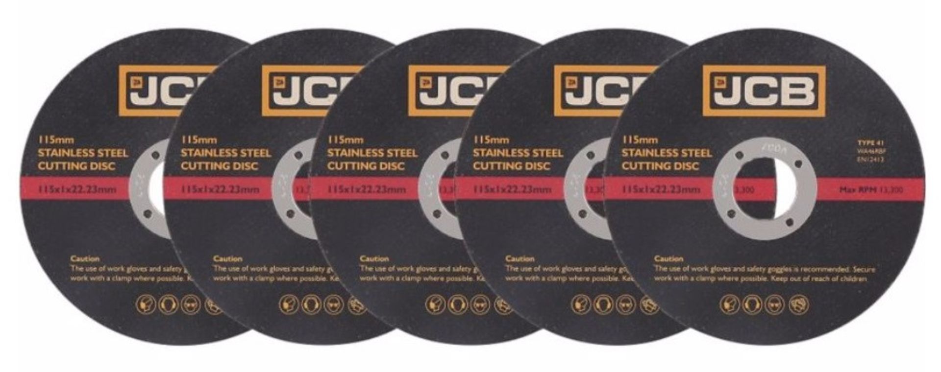 RRP £104.70 10 x STAINLESS ST CUT DISCS 115mm RRP: £104.70 This JCB aluminium oxide stainless ste - Image 2 of 2