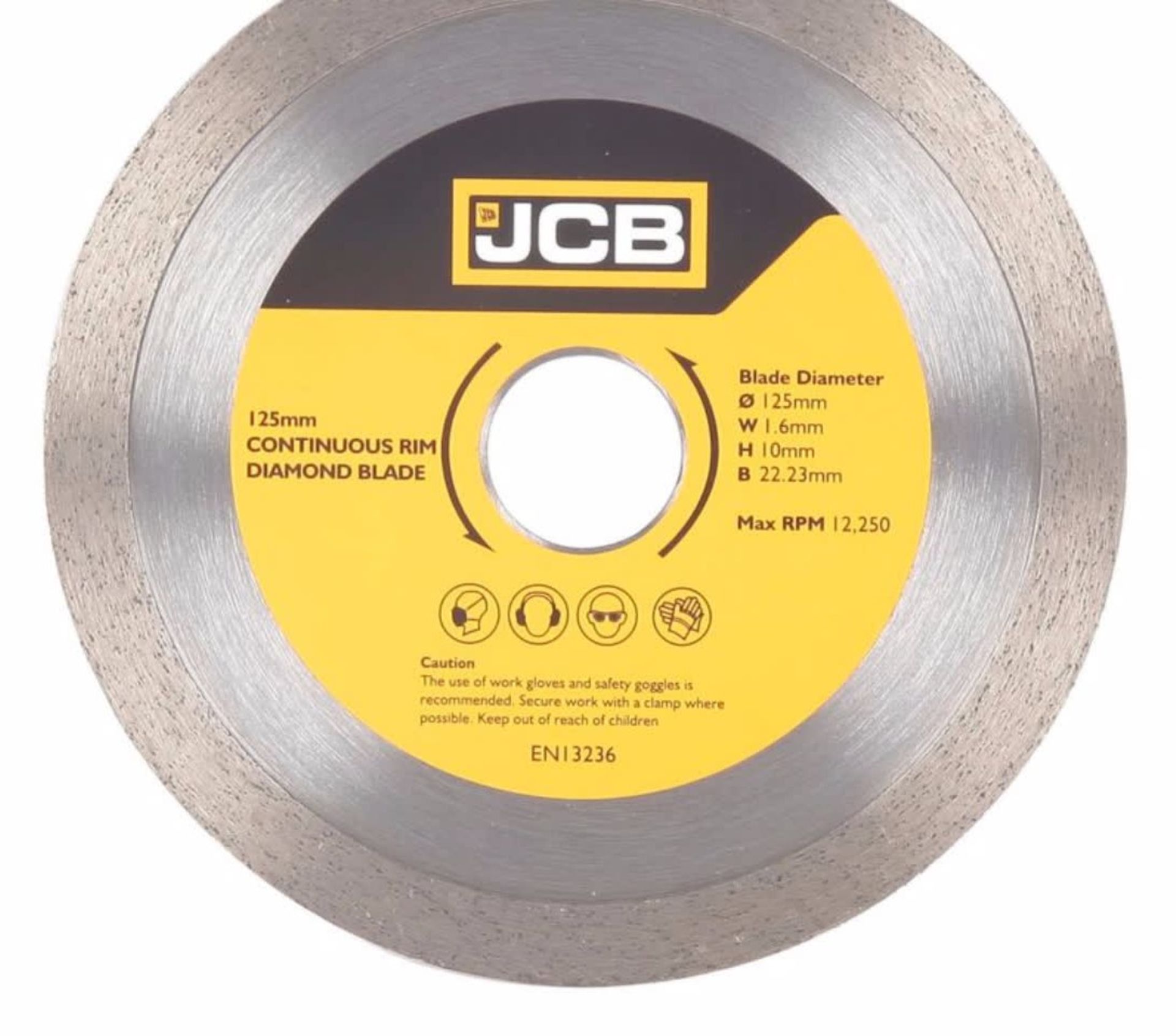 RRP £130.00 10 x CONTINUOUS RIM DIA BLADE 125mm RRP: £130.00 This JCB carbon steel diamond blade i - Image 2 of 2