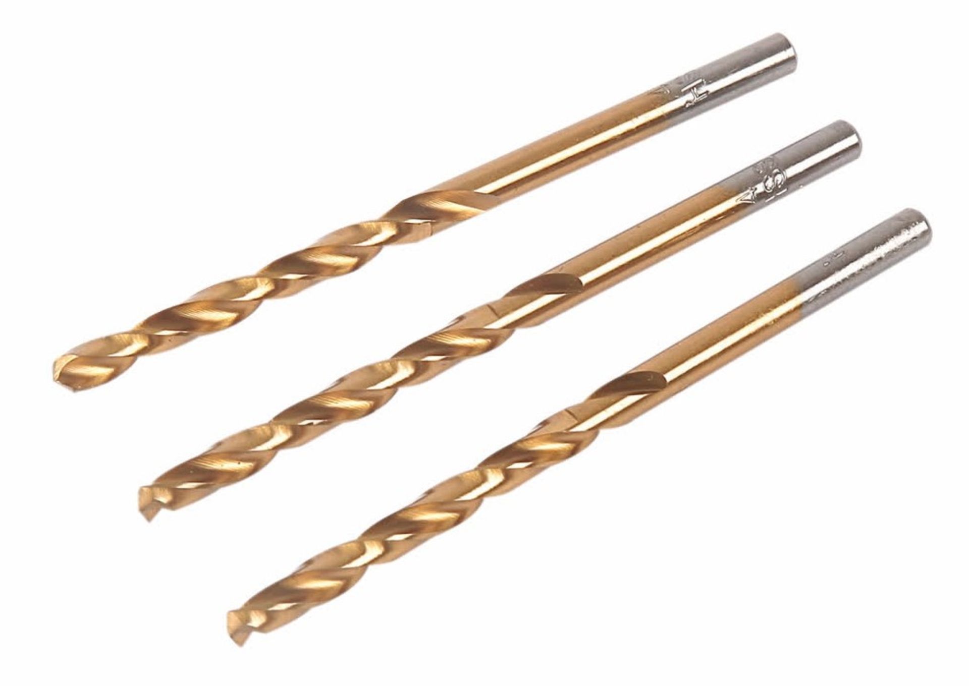 RRP £64.20 10 x 3PK PRECISION GRND HSS TIN 4mm RRP £64.20 (£6.42ea) 10 No HSS TIN Drill Bits Length - Image 2 of 2