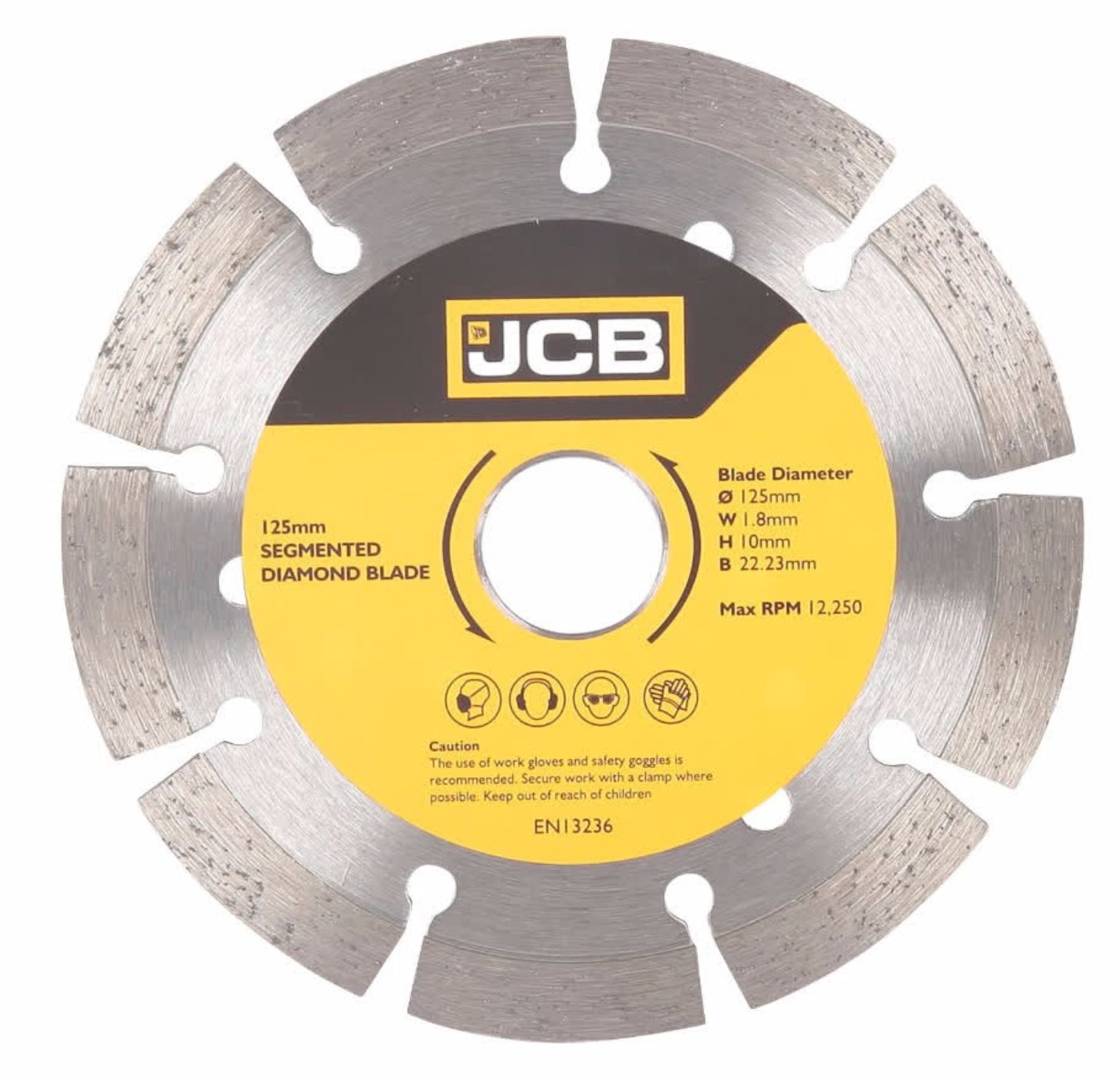 RRP £170 10 x SEGMENTED DIAMOND BLADE 125mm RRP: £170.00 This JCB carbon steel diamond blade is - Image 2 of 2