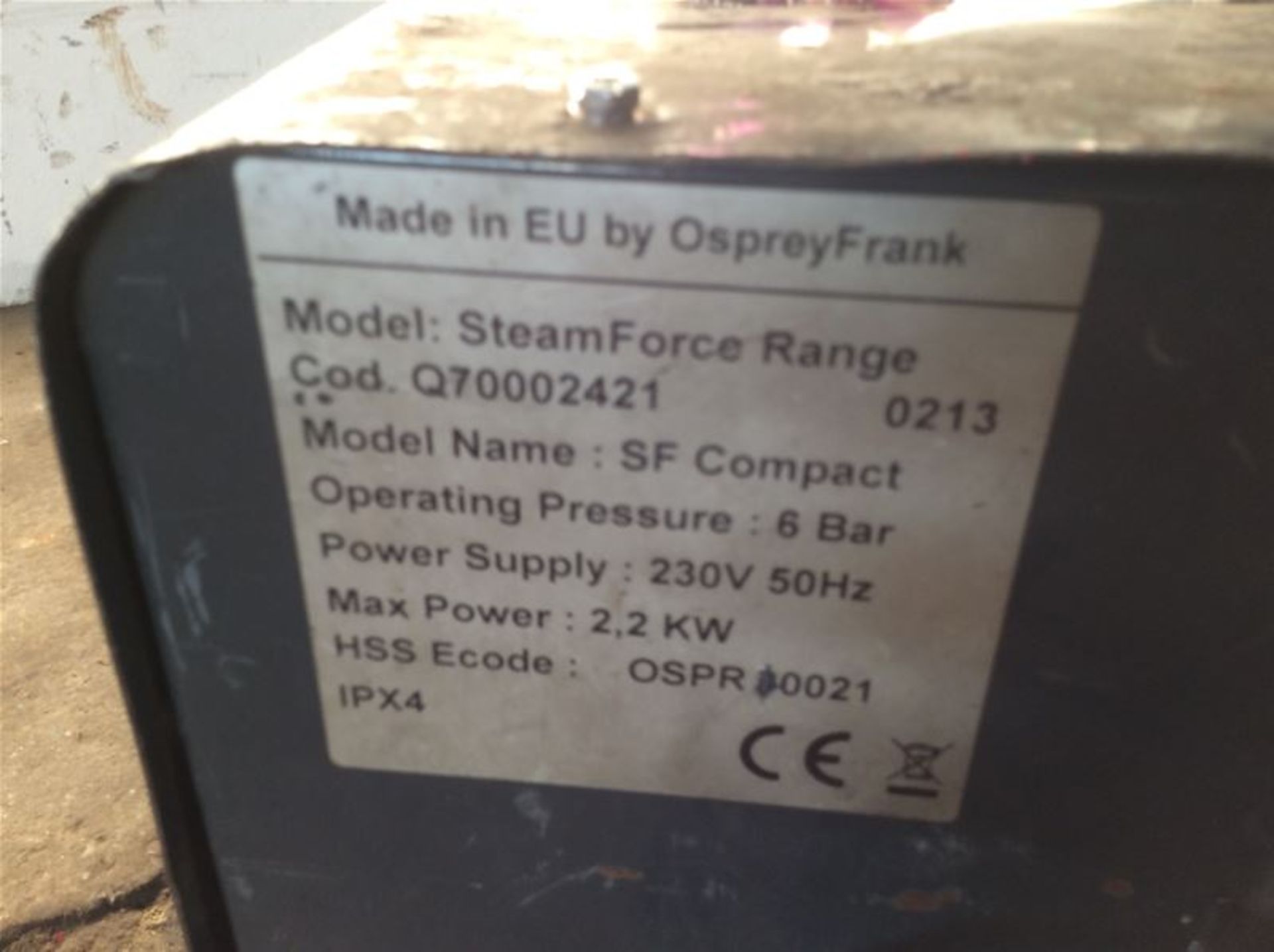OSPREY FRANK SF COMPACT STEAM CLEANER - 240V - Bild 2 aus 2