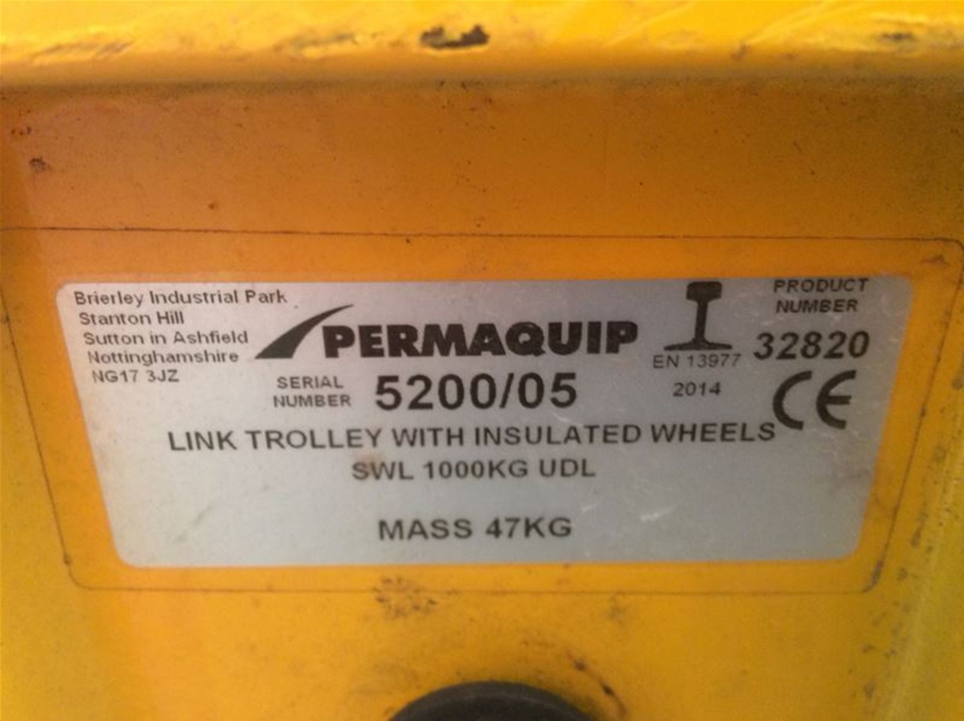 PREMAQUIP GROUP ENG INSULATED RAIL TROLLEY - SWL 1T UDL - Image 2 of 2