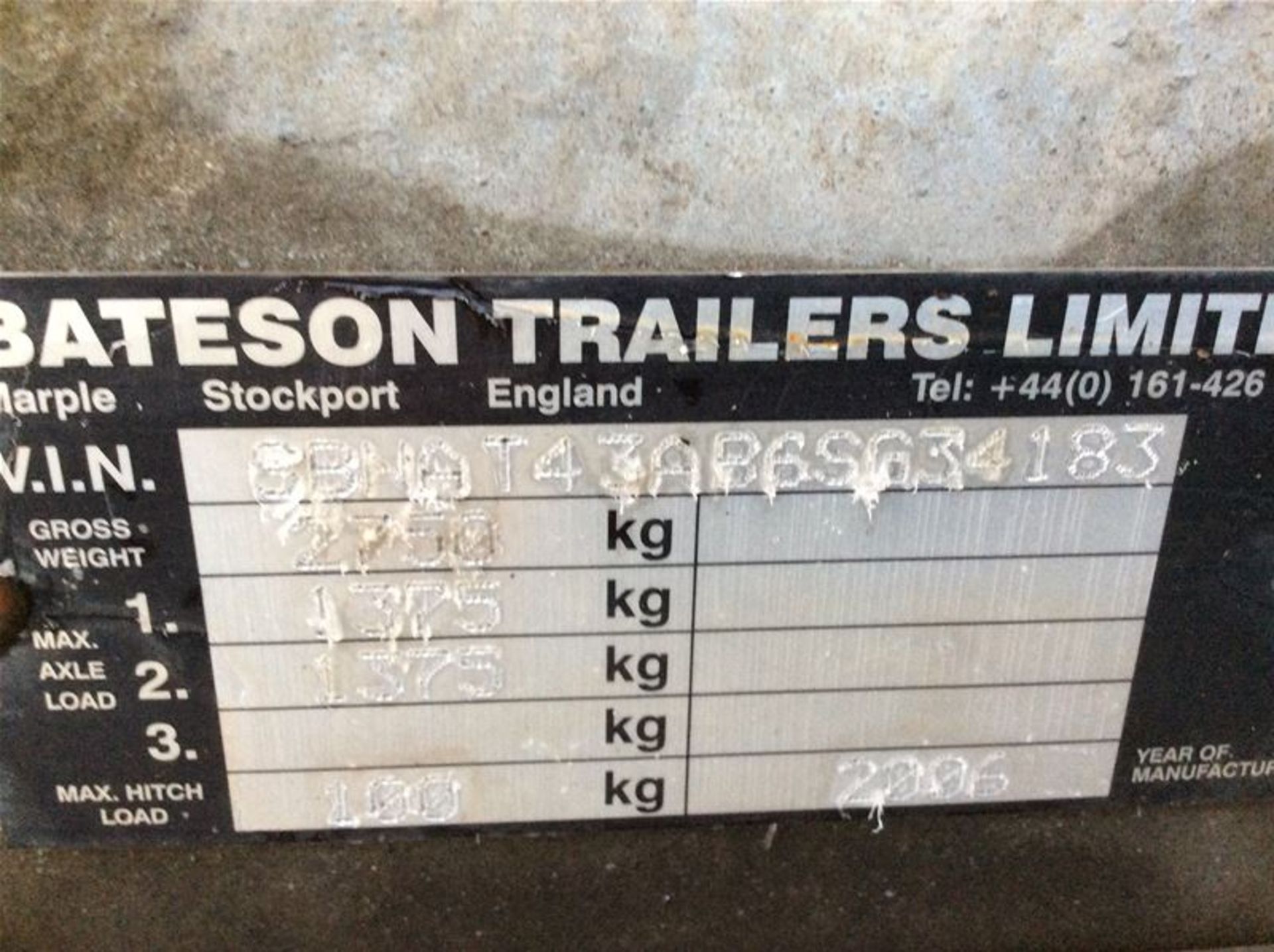 BATESON HYDRAULIC TILT TRAILER - 14 X 7 FT - GROSS WEIGHT 2750KG - Image 8 of 8