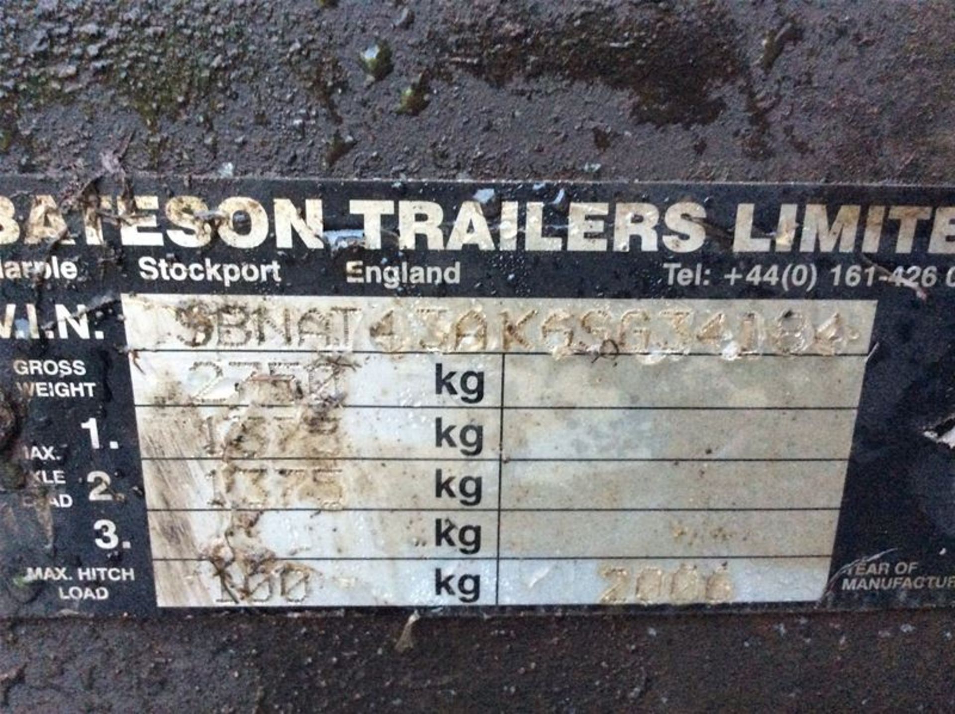 BATESON HYDRAULIC TILT TRAILER - 14 X 7 FT - GROSS WEIGHT 2750KG - Image 7 of 7