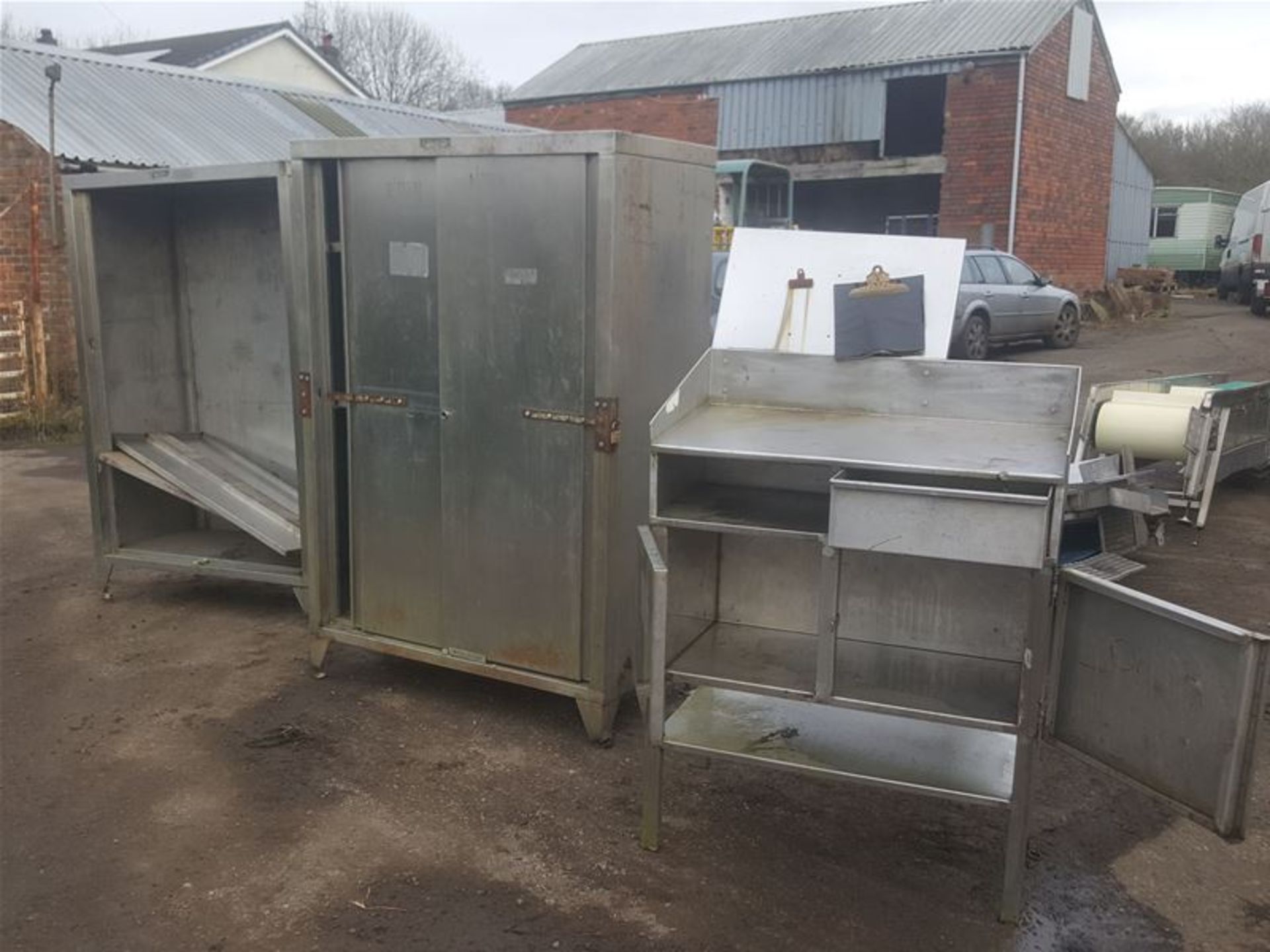 3 x Stainless Steel Kitchen Cupboards