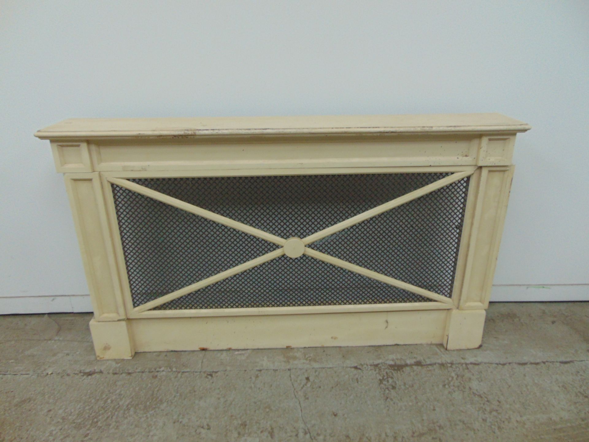 Large radiator cover in cream x 1680 wide x980 high x 250mm deep