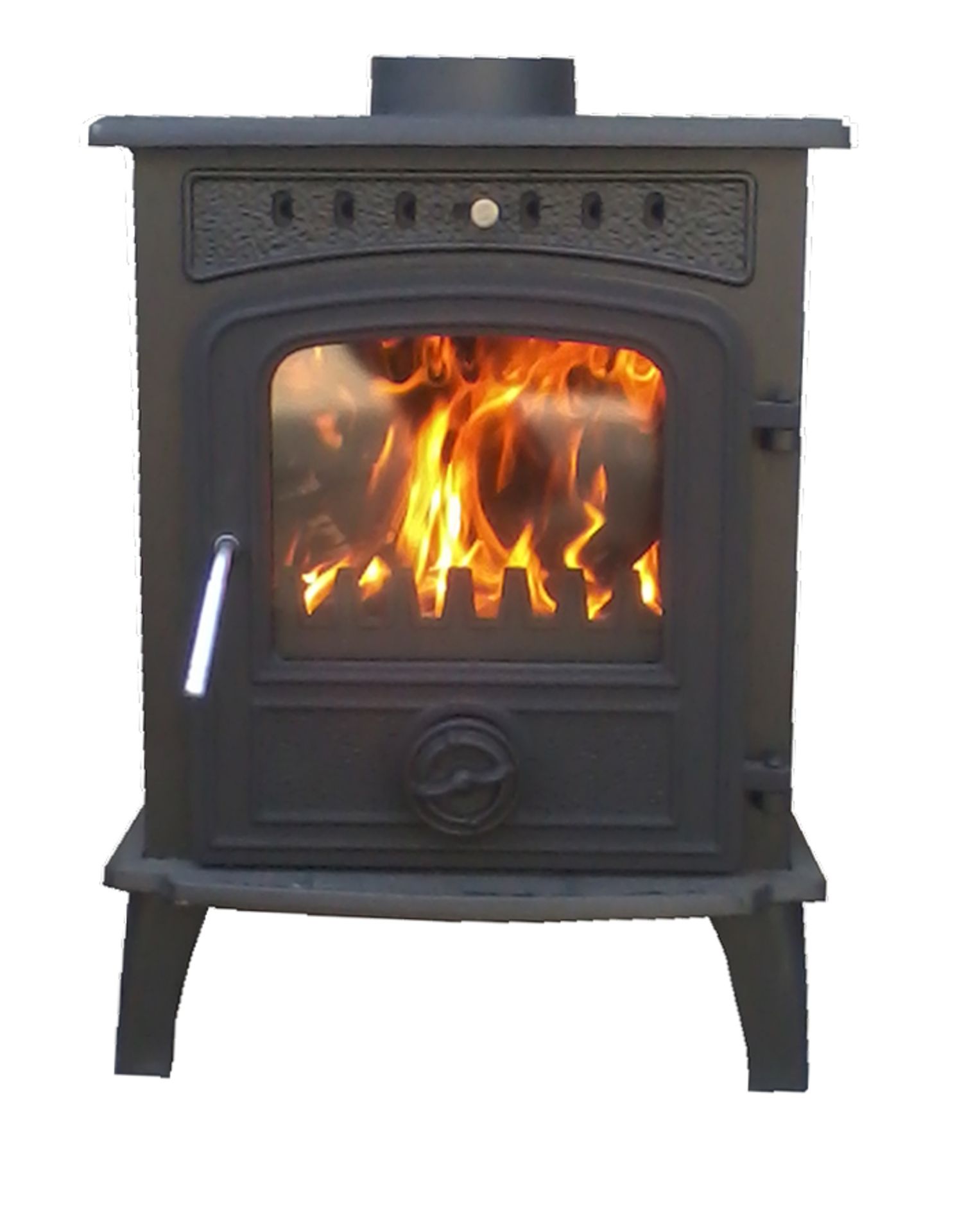 8KW BRAND NEW CRATED CAST IRON MULTI FUEL WOOD BURNING STOVE
