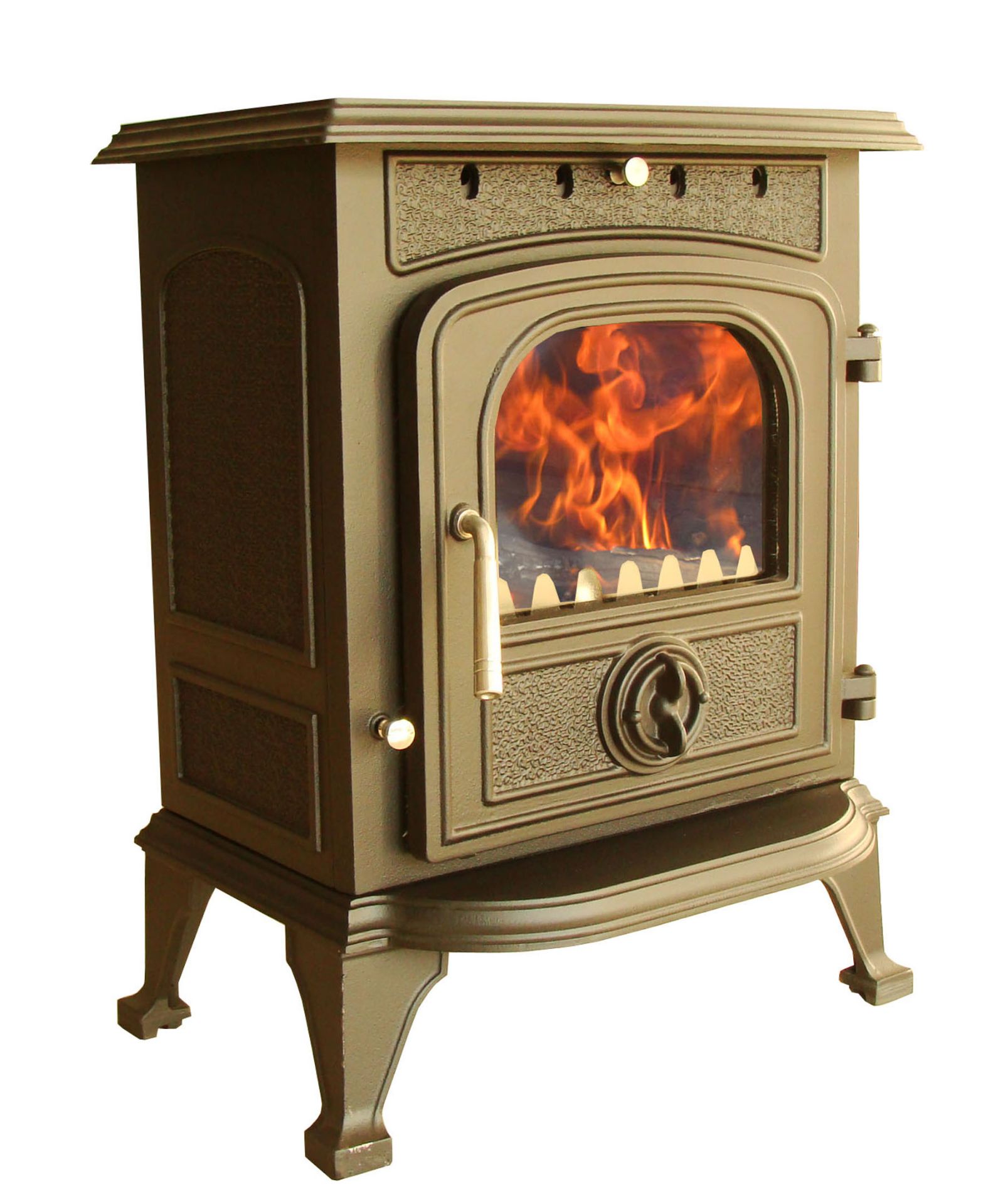 6KW BRAND NEW CRATED CAST IRON MULTI FUEL WOOD BURNING STOVE