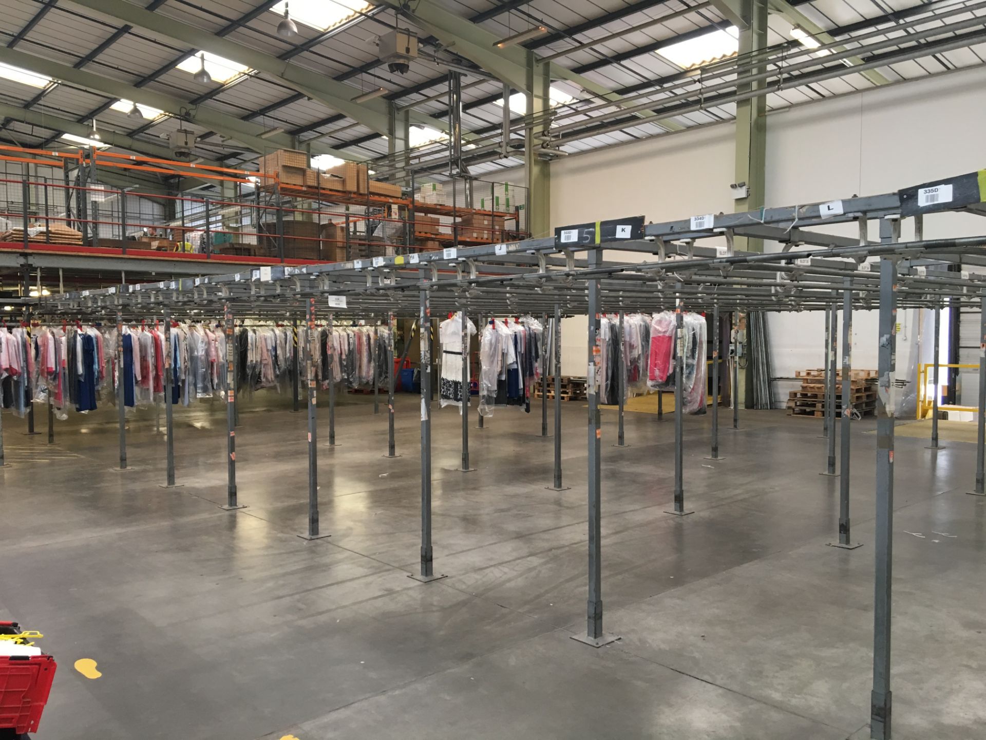 Overhead Garment Handling Conveyor System (thoughout premises)