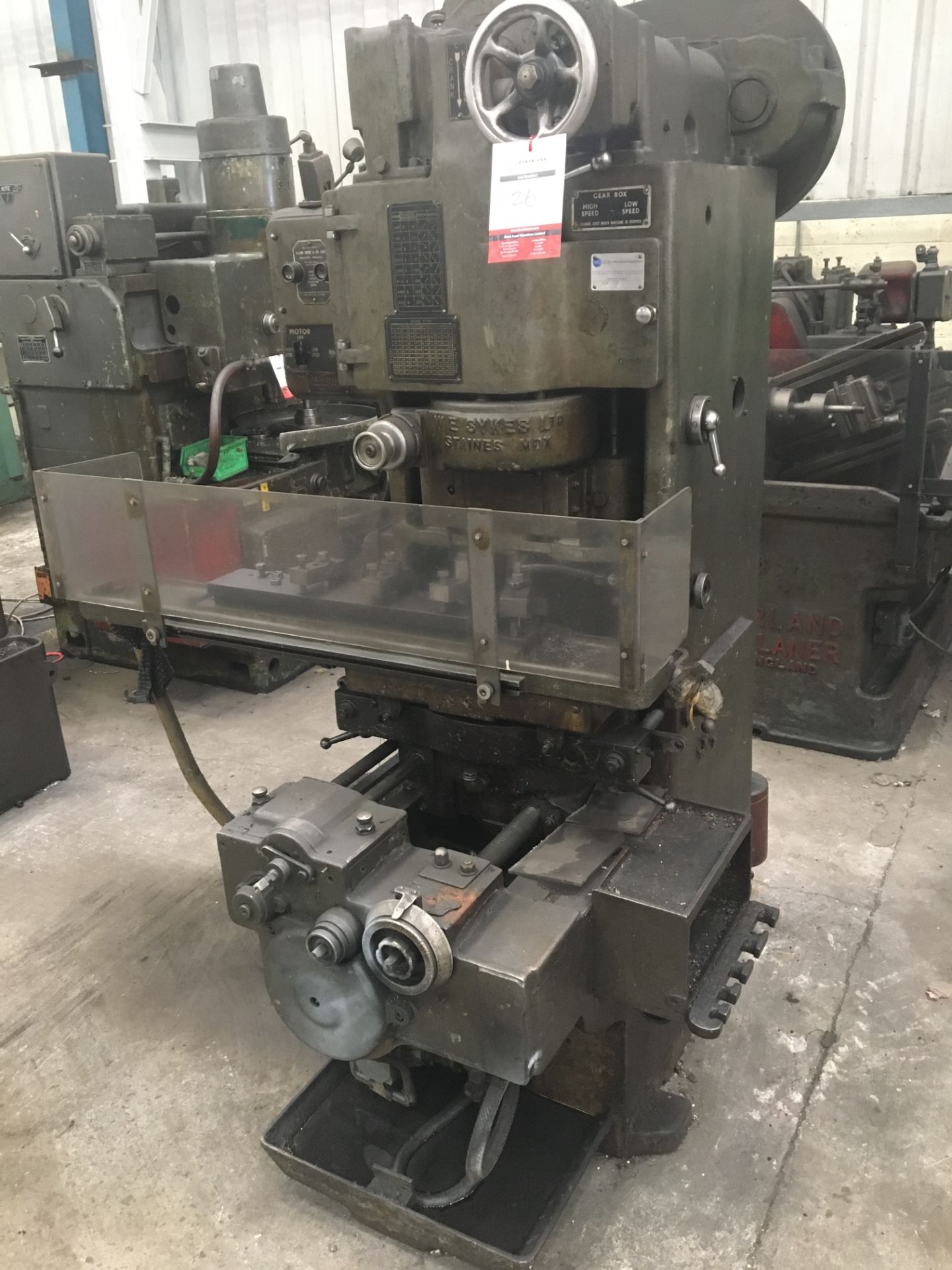 Sykes V10A Gear Shaper with Rack Cutting Attachment