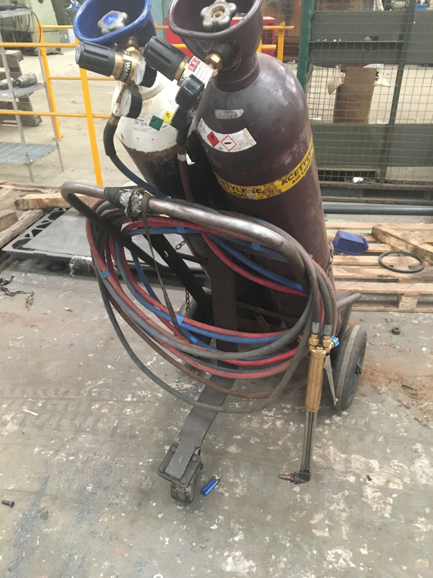 Oxy Acetylene Cutting Torch and Bottle Trolley