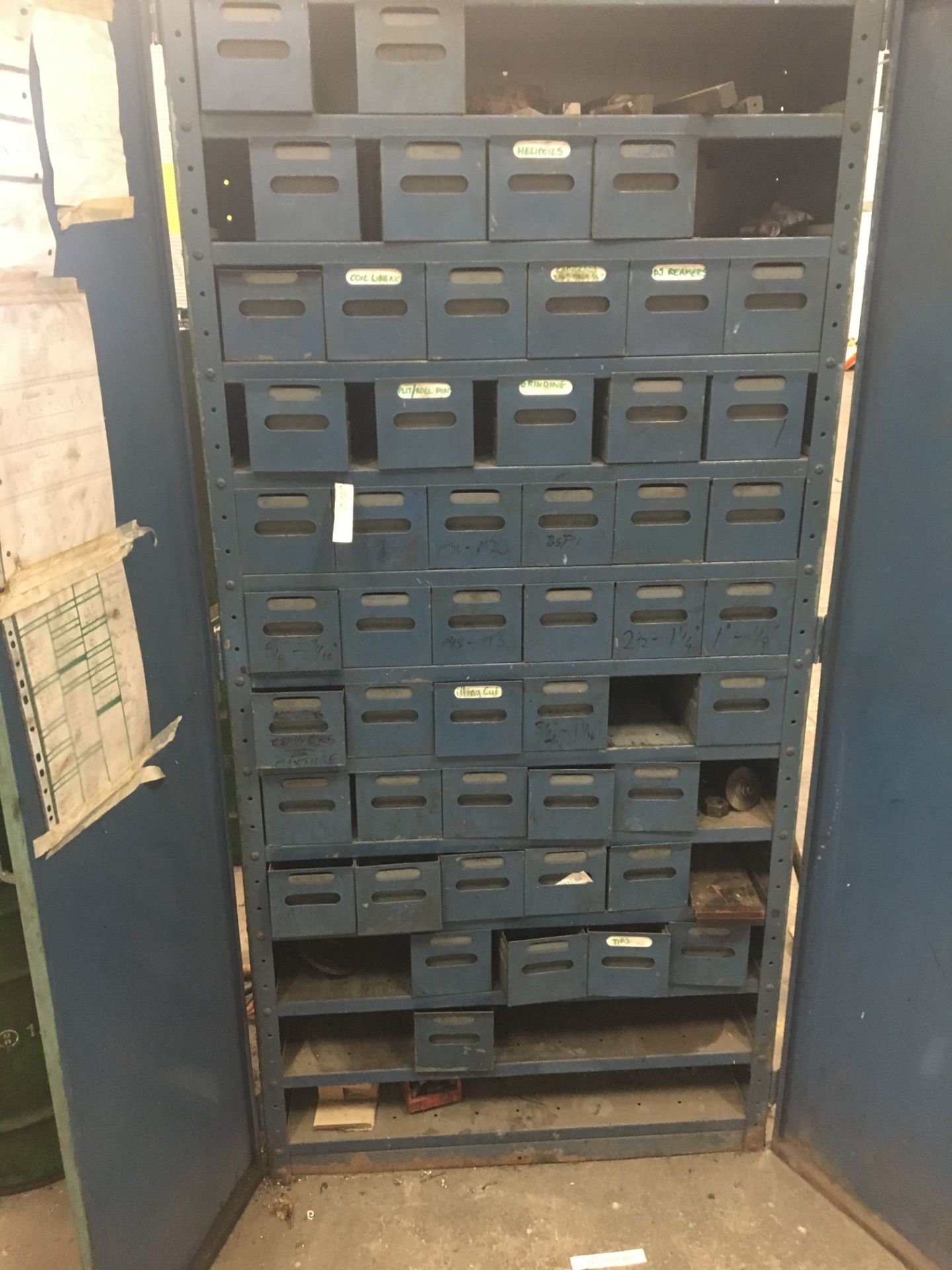 Metal Cabinet and Contents