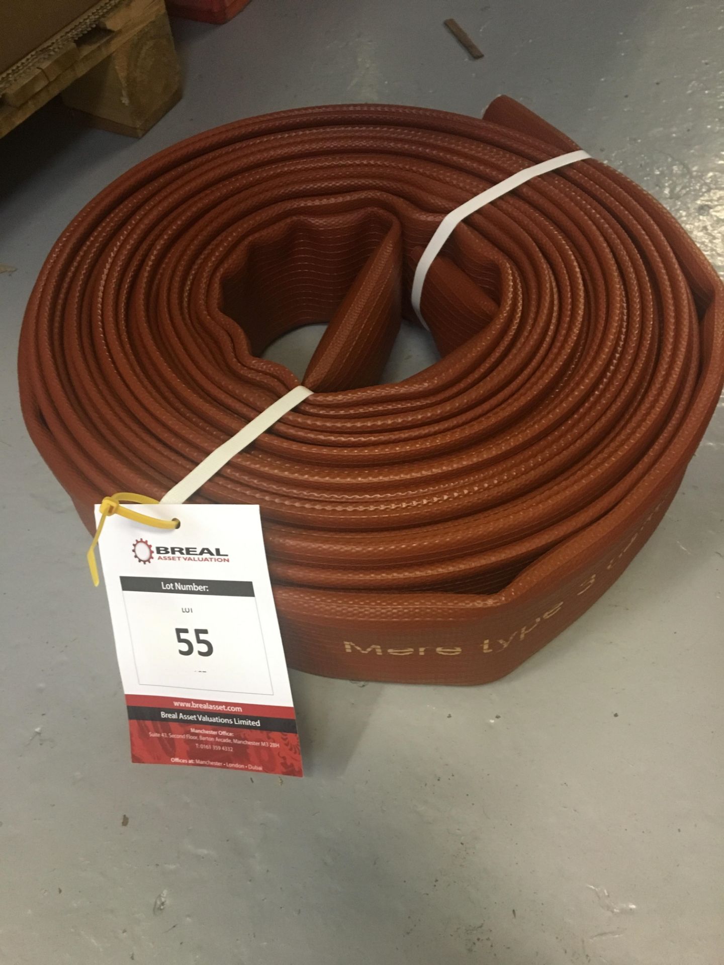 Mere Type 3 Layflat Fire Hose, Brown (64mm DIA x 23m)