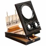 French Stereo Graphoscope, c. 1890 Unmarked, but typical French design, black-lacquered wooden