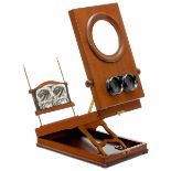 Stereo Graphoscope, c. 1880 Cherry-wood in excellent condition, for stereo ards and slides of 9 x 18