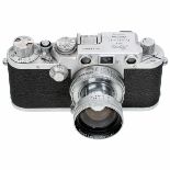 Leica IIIf with Summitar 2/5 cm, 1952 Leitz, Wetzlar. No. 615061, red-dial synchronization,