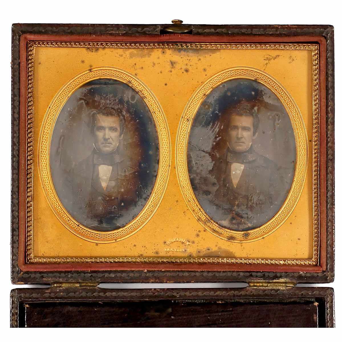 Stereo-Daguerreotype in "Mascher's Improved Stereoscope" (Patent: March 8, 1852) Frederick - Image 2 of 2