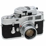 Leica M3 with Summicron 2/5 cm, 1962 Leitz, Wetzlar. No. M3-1063659, single-stroke advance,