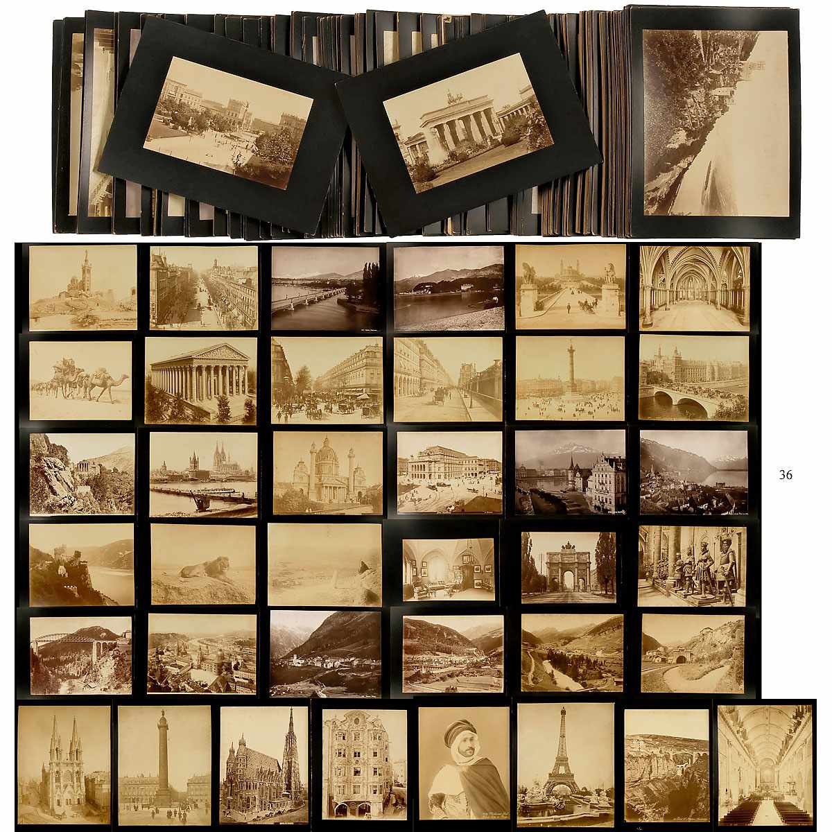 Approx. 195 Original Vintage Pictures for Viewer, c. 1880-1900 External dimension 9 ½ x 13 in.,