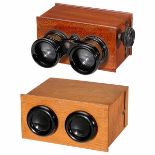 2 Stereo Viewers (45 x 107 and 6 x 13), c. 1920 1) Richard stereoscope for slides of 45 x 107 mm,