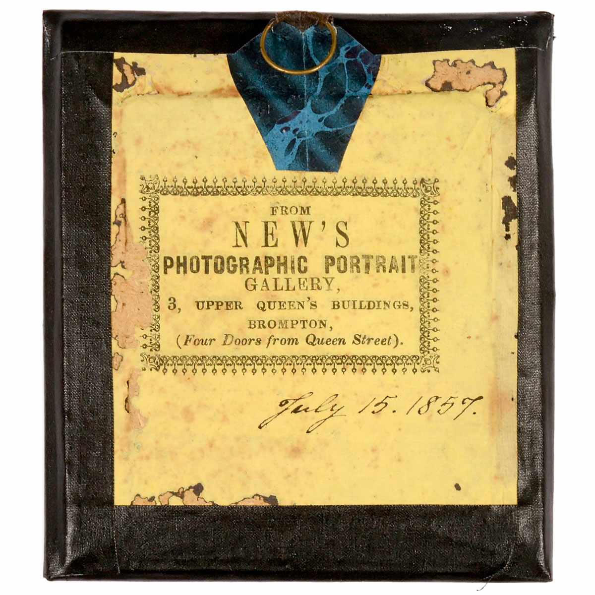 Ambrotype "New's Photographic Portrait Gallery", July 15, 1857 "3, Upper Queen's Buildings Bromton". - Image 2 of 2