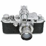 Leica IIIc with Summar 2/5 cm, 1949 Leitz, Wetzlar. Leica IIIc, no. 471836, vulcanite good,