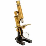 Leitz Brass Microscope, 1884 Ernst Leitz, Wetzlar. Serial no. 6292, original lacquered and