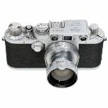 Leica IIIf with Summitar 2/5 cm, 1951 Leitz, Wetzlar. No. 568116, black-dial synchronization,