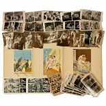 Nude and Erotic Stereo Cards and Prints 1) 25 stereo cards of 9 x 18 cm, c. 1915-25, some hand-