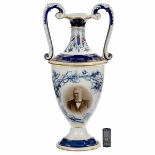 Amphora Porcelain Vase with Photograph, c. 1920 From the inventory of AEG in Berlin, with burned-