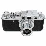 Leica IIf with Elmar 3,5/5 cm, 1954 Leitz, Wetzlar. No. 681437, red-dial synchronization, 1/1000