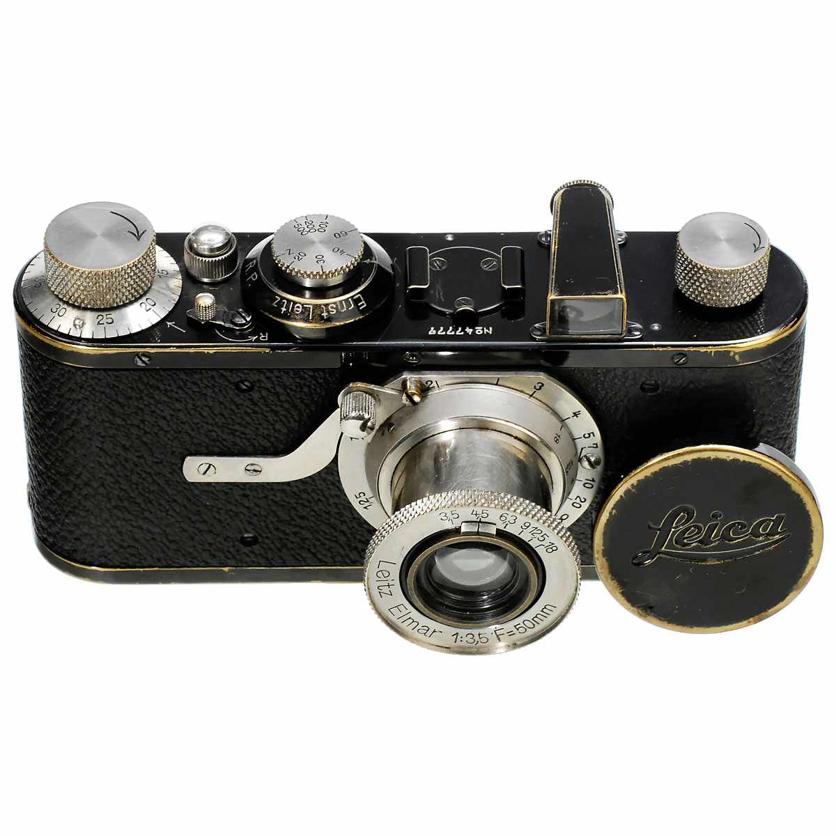 Leica I (A) mit Elmar 3,5, 1930 Leitz, Wetzlar. No. 47777, Elmar 3,5/50 mm, well-preserved