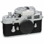 Leica M3 Body, 1955 Leitz, Wetzlar. No. M3-805987, double-stroke advance, rewind knob with 2 red