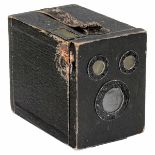 Spring Box (Joke Box), 1920s-1930s Joke article in form of a box camera, size 3 ½ x 4 1/3 in.,