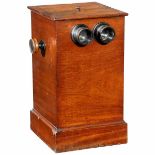 Table-Top Stereo Viewer (9 x 18 cm), c. 1900 Unmarked. Series viewer with endless-chain transport