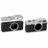 2 Leica Housings: M2 and M4-P Leitz, Wetzlar. Housing M2 with engravings and serial numbers (M2-