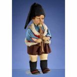 Felt Boy Doll by Lenci, c. 1930 With swivel head, painted brown side-glancing eyes, pouty mouth with