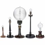 5 Interesting Light Bulbs, c. 1920 1) Approximate replica of Thomas Alva Edison's first incandescent