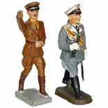 2 Composition Third Reich Personality Figures, c. 1938 7,5 cm figures. 1) Elastolin, Reich Marshal
